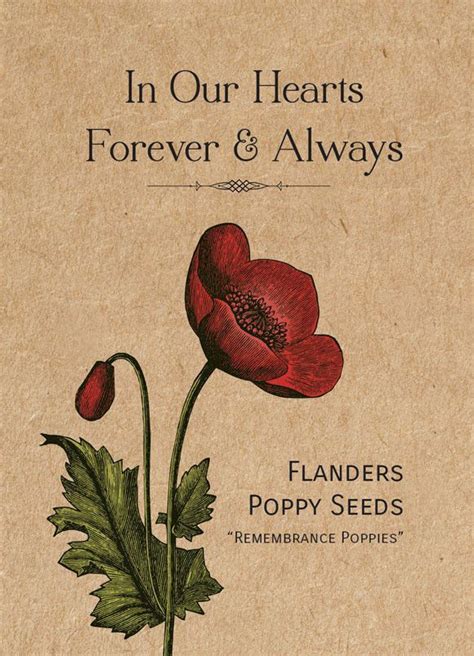 In Our Hearts Remembrance Memorial - Flanders Poppy Seed Packets ...