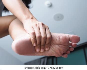 Woman Suffering Foot Pain Inflammation Tendon Stock Photo 1782218489 ...