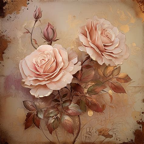 vintage pink rose art print  stock photo public domain pictures