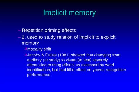 PPT - Implicit memory PowerPoint Presentation, free download - ID:2972720