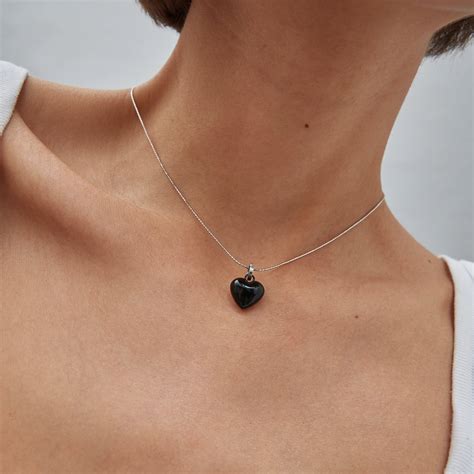 Кулон Сердце объёмное черное, Артикул: P158-02. Купить с доставкой по ...