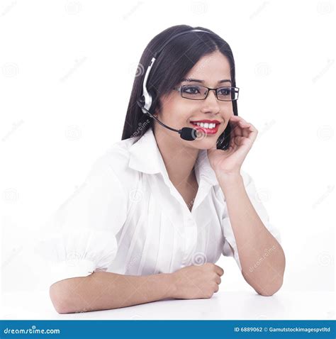 Asian call centre girl stock photo. Image of bare, communications - 6889062