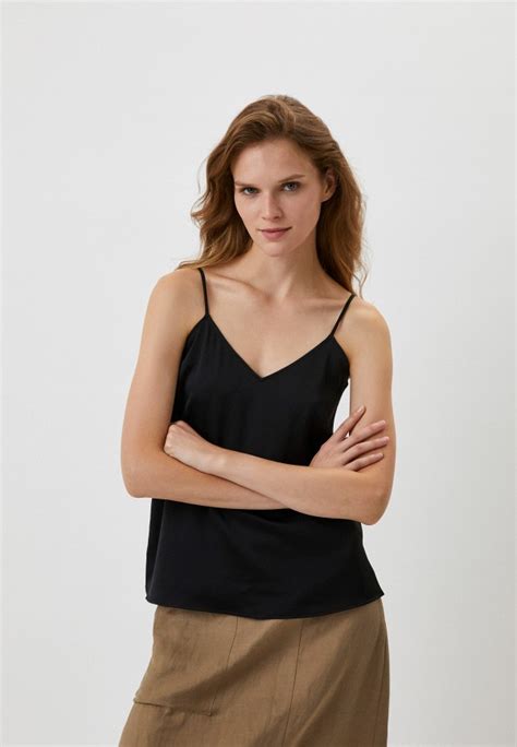 Топ UNIQLO из сатина, цвет: черный, RTLABW759601 — купить в интернет ...