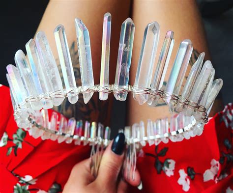 Queen Size Angel Aura Quartz Crystal Crown | Изготовление украшений