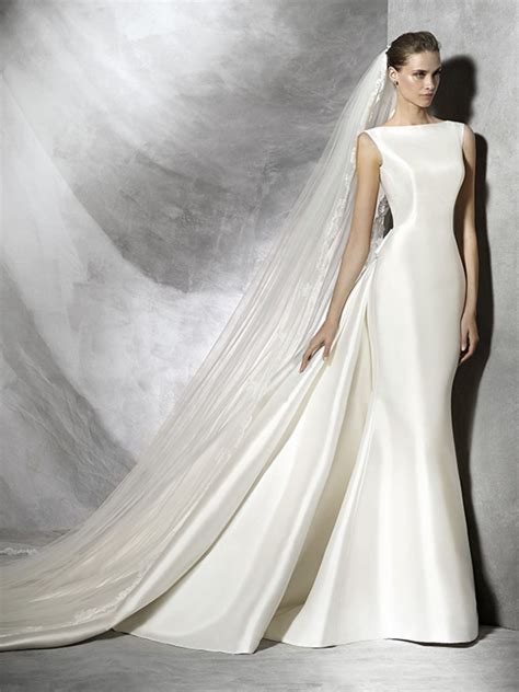 Simple Silk Wedding Dress With Bow Detail