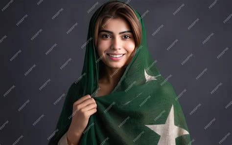 Premium AI Image | Beautiful Pakistani girl in Pakistan day celebration ...