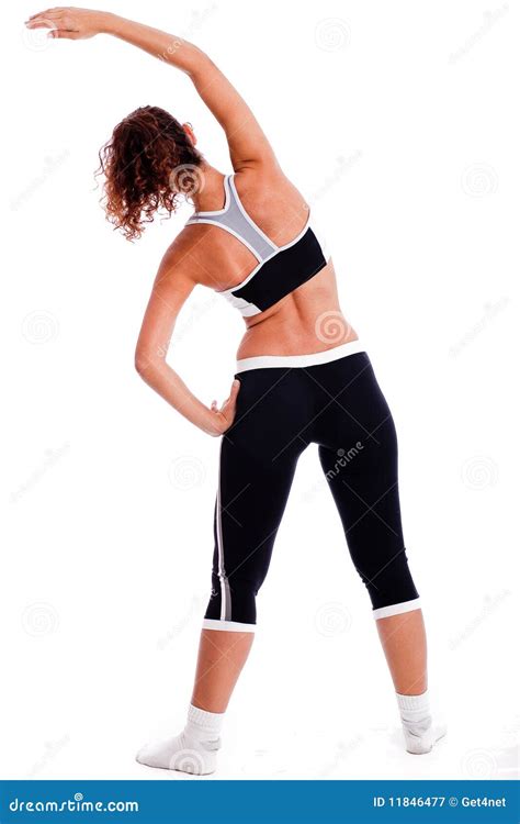 Cute Fitness Girl Stretching Her Body Stock Image - Image of cute ...