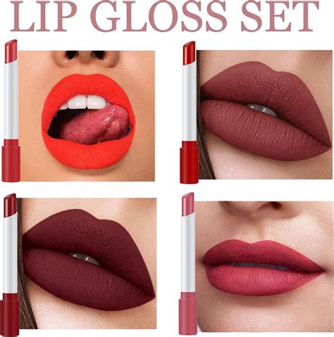 pcs velvet matte lipstick lip gloss set long lasting waterproof