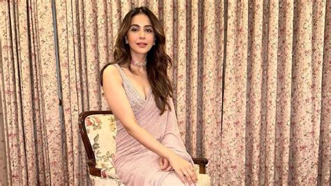 rakul preet singh  magical  blush pink sequinned saree