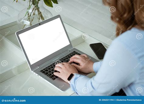 business woman working  laptop  face stock photo image