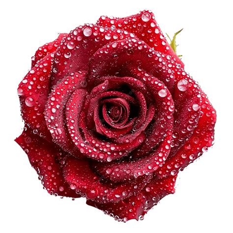 Beautiful Red Rose With Water Drops, Red Rose, Water Drops, Nature PNG