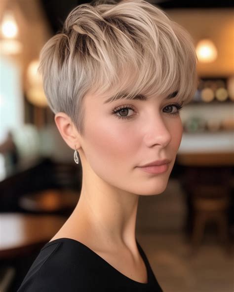 youthful short haircuts blonde layered pixie