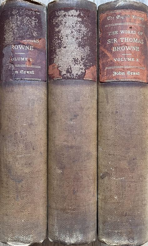 The Works of Sir Thomas Browne [3 Voumes] by Thomas Browne; Charles ...
