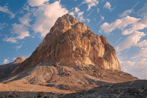 premium photo   tall mountain   sky background