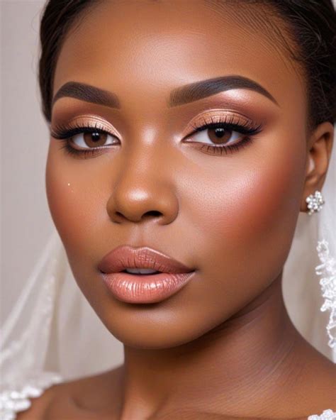 stunning bridal makeup   dark skin soft peach perfection