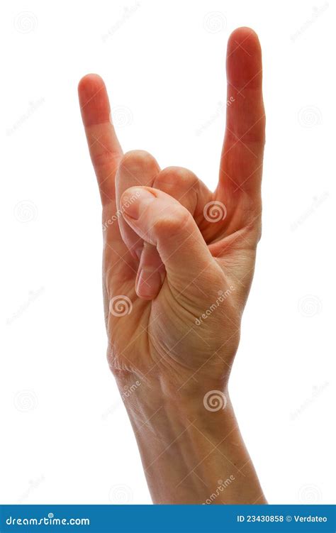 devil gesture  white stock photo image  metal hand