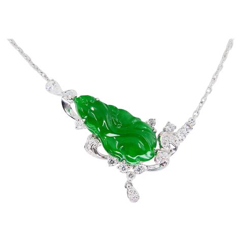 Certified Lavender and Imperial Green Jade Diamond Pendant Drop