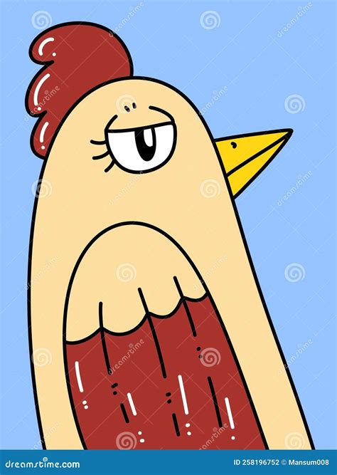 Cute Bird Cartoon on Blue Background Stock Illustration - Illustration