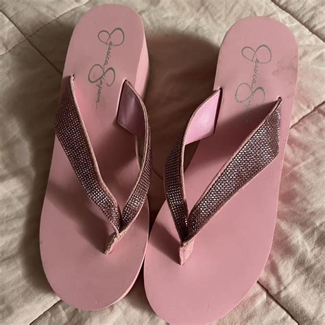 Jessica Simpson Women's Pink Sandals | Depop