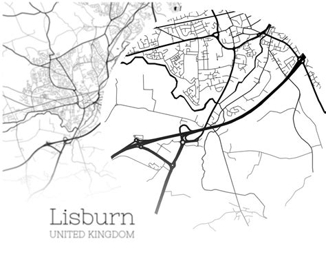 Lisburn Map INSTANT DOWNLOAD Lisburn United Kingdom City Map | Etsy