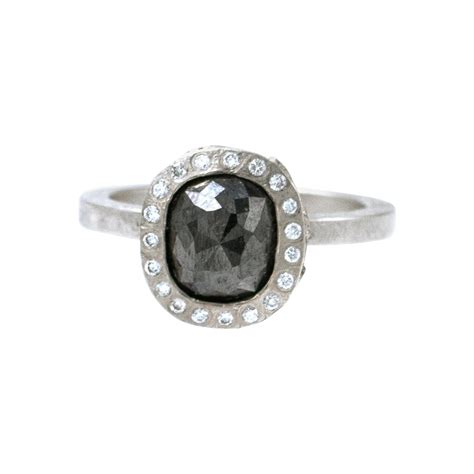 Todd Reed Palladium Black Diamond Engagement Ring For Sale at 1stDibs