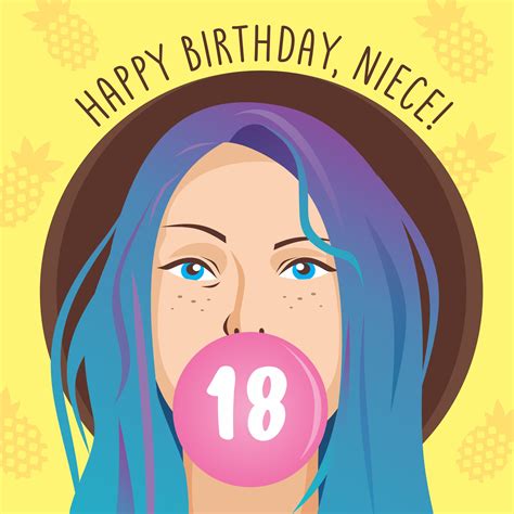 Chewing Gum Happy Birthday Niece Card | Boomf
