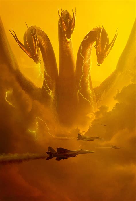 Godzilla KOTM - Ghidorah Poster | Textless by Awesomeness360 on DeviantArt