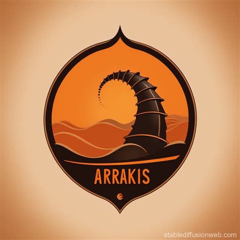 Arrakis Sandworms - Sand Brown & Orange Logo | Stable Diffusion Online