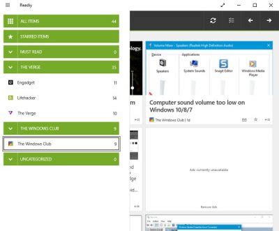 Best free RSS Reader Microsoft Store apps for Windows PC