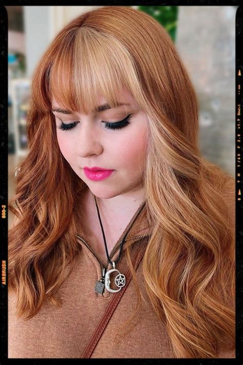 Bicolor Bangs | Ginger hair color, Split dyed hair, Copper blonde hair