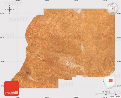 Satellite Map of Wiluna, cropped outside