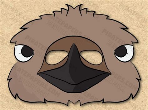 Emu Mask Printable Paper DIY for Kids and Adults. PDF - Etsy Printable ...