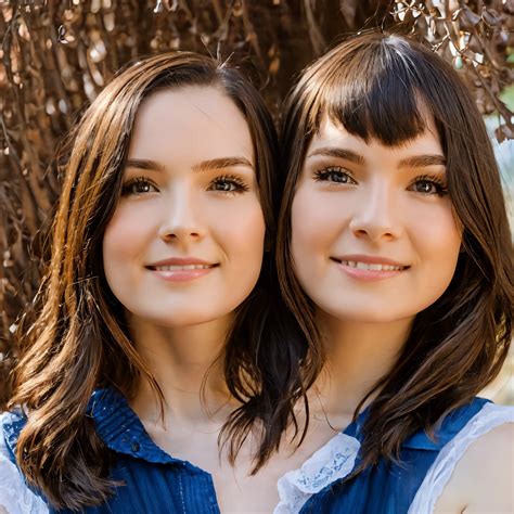 2heads, two headed girl, age 25, pretty, brunette - SeaArt AI