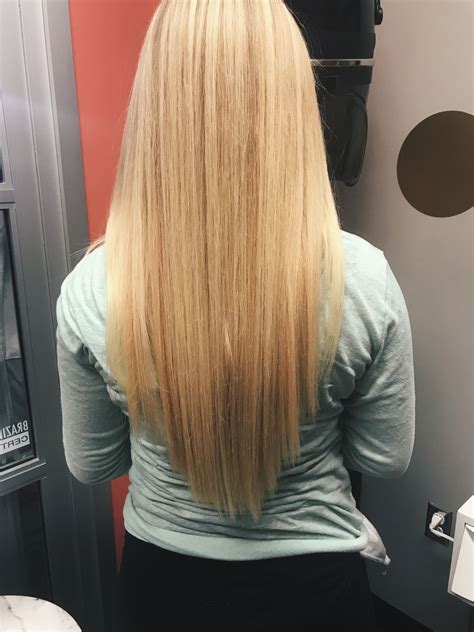 Women are loving the v shaped haircut front view for volume 17