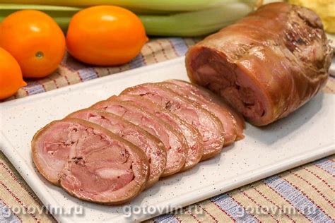 Рулет из рульки варенный в пленке (или пакете для запекания). Рецепт с фото