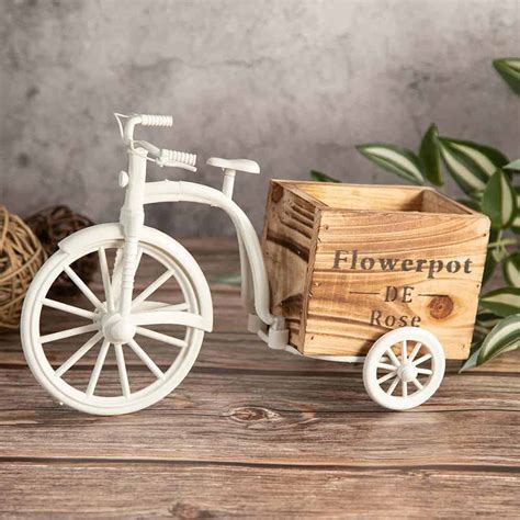 Декоративна кашпа - Бял велосипед | S-gifts.bg