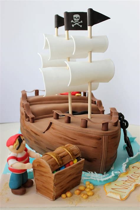 Pirate Ship Cake - Decorated Cake by Kiara's Cakes - CakesDecor