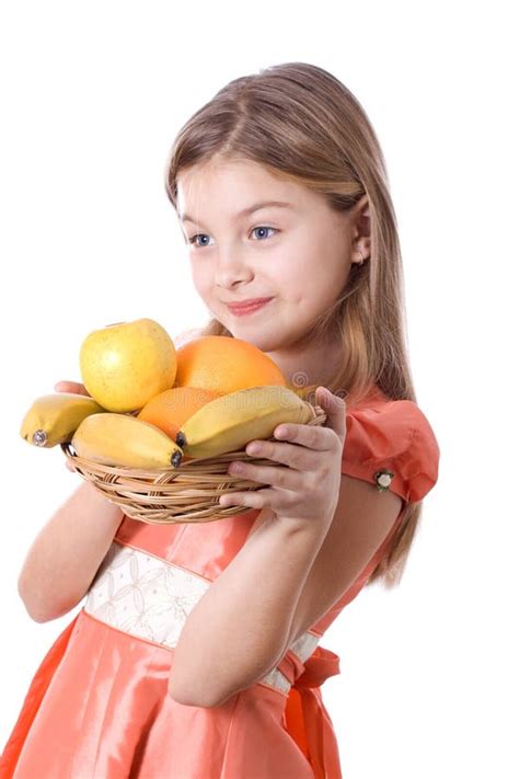 Girl with fruit stock image. Image of person, years, child - 28453627