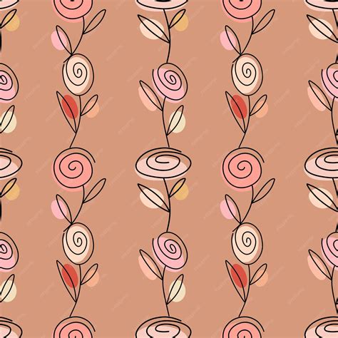 Premium Vector | Delicate pattern with roses in nude tones