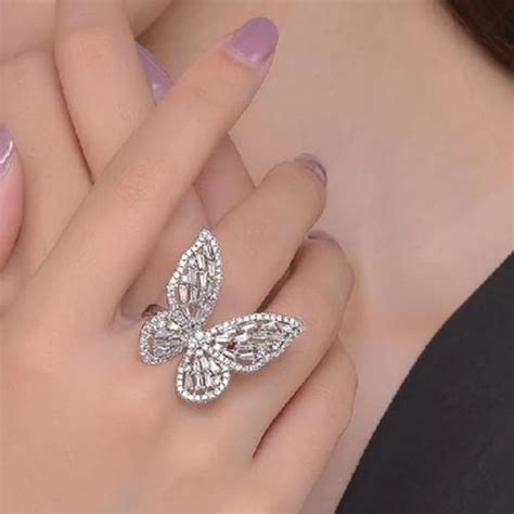 Металлическое кольцо с бабочкой | AliExpress