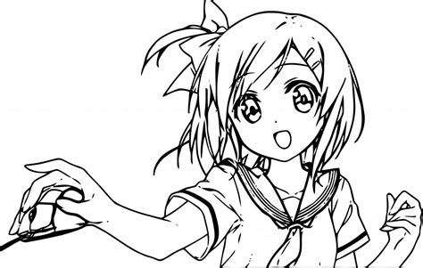 Manga Girl Look Student Perfect Coloring Page | Wecoloringpage.com