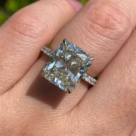 6.08 Carat Radiant Cut Diamond 18k White Gold Solitaire Engagement