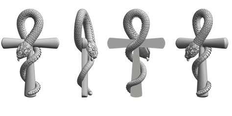 Snake Ankh pendant 3D model 3D printable | CGTrader