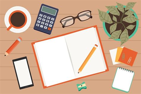 premium vector top view   desk