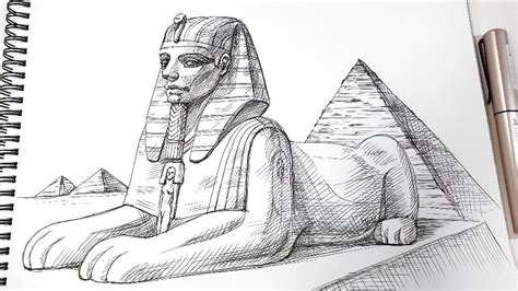 Great Sphinx, Giza - Faber Castell Hexo fountain pen drawing - YouTube