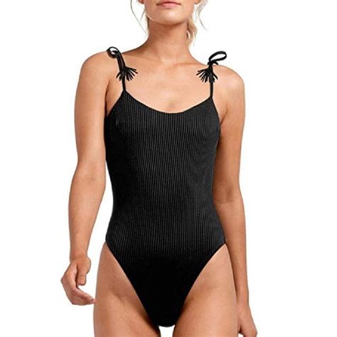 California Waves Womens Ribbed Lace-Up One-Piece Swimsuit, BLACK, M New