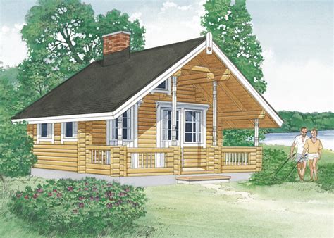 Финский деревянный дачный домик Lompolo 20A | PUNAHONKA