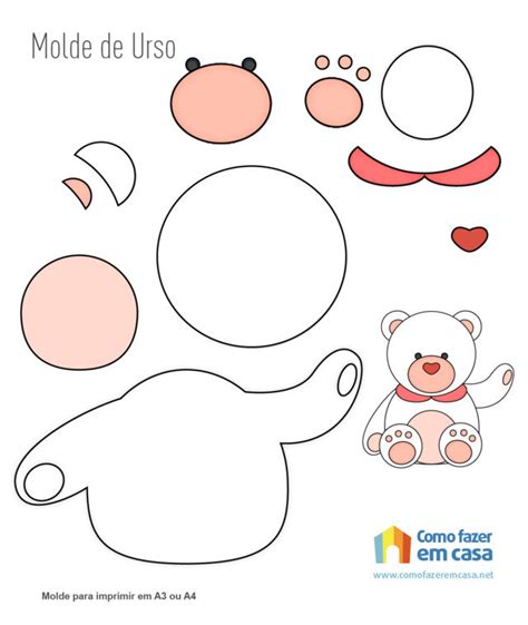 Molde Urso Para Imprimir - Molde de urso para imprimir - Como fazer em casa