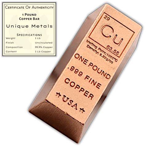 1 Pound Copper Bar Ingot Paperweight 999 Pure Copper Bar | Desertcart INDIA
