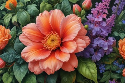vibrant garden blooms  lush display  colorful flowers  nature